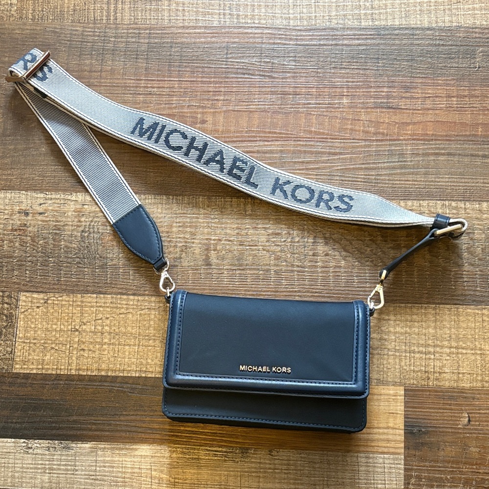 Michael Kors Navy and Gray Crossbody Bag